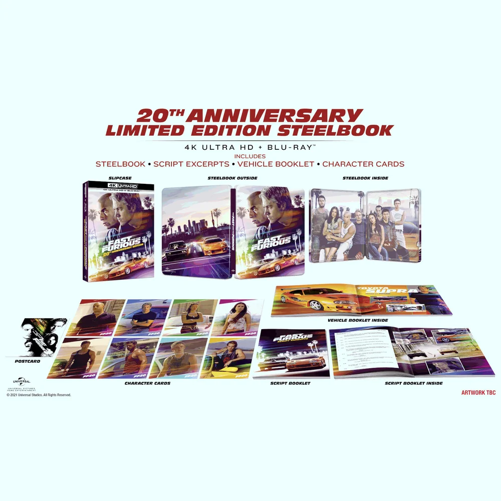 The Fast & The Furious: 4K Ultra HD Zavvi Exclusive 20th Anniversary Limited Collector's Edition Steelbook (inkl. Blu-ray) Bild 1
