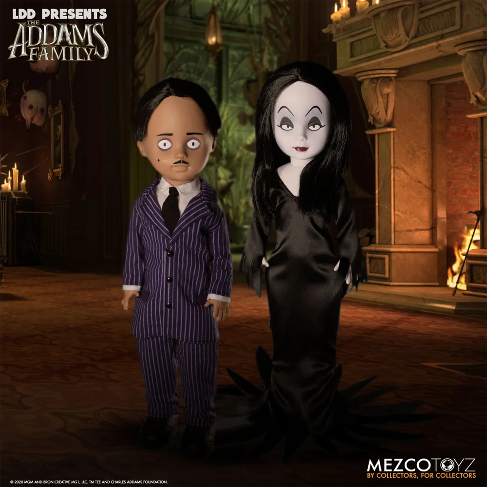 Mezco LDD präsentiert Addams Family Gomez und Morticia Puppen 2er-Pack Bild 1
