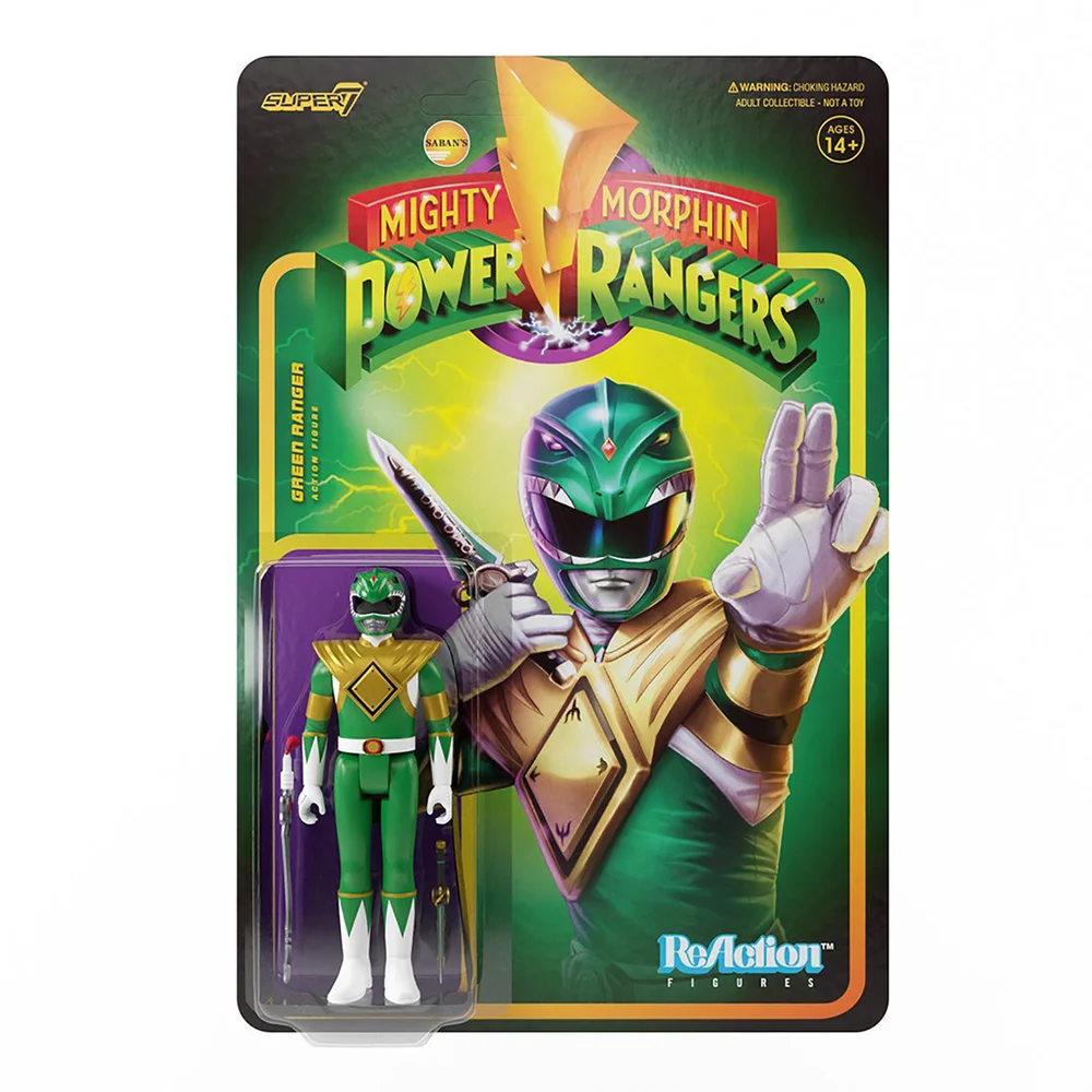 Super7 Mighty Morphin Power Rangers ReAction Figur - Green Ranger Bild 1