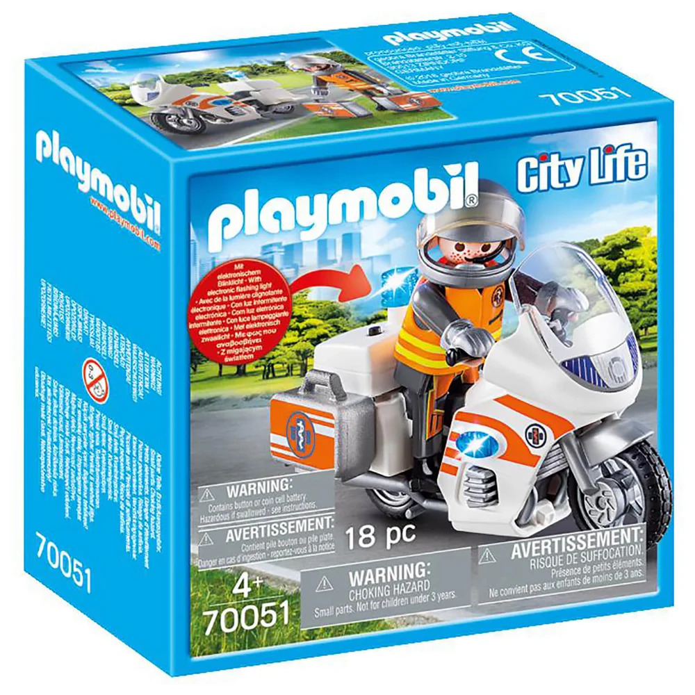 Playmobil City Life Hospital Notfall-Motorrad mit Blinklicht (70051) Bild 1