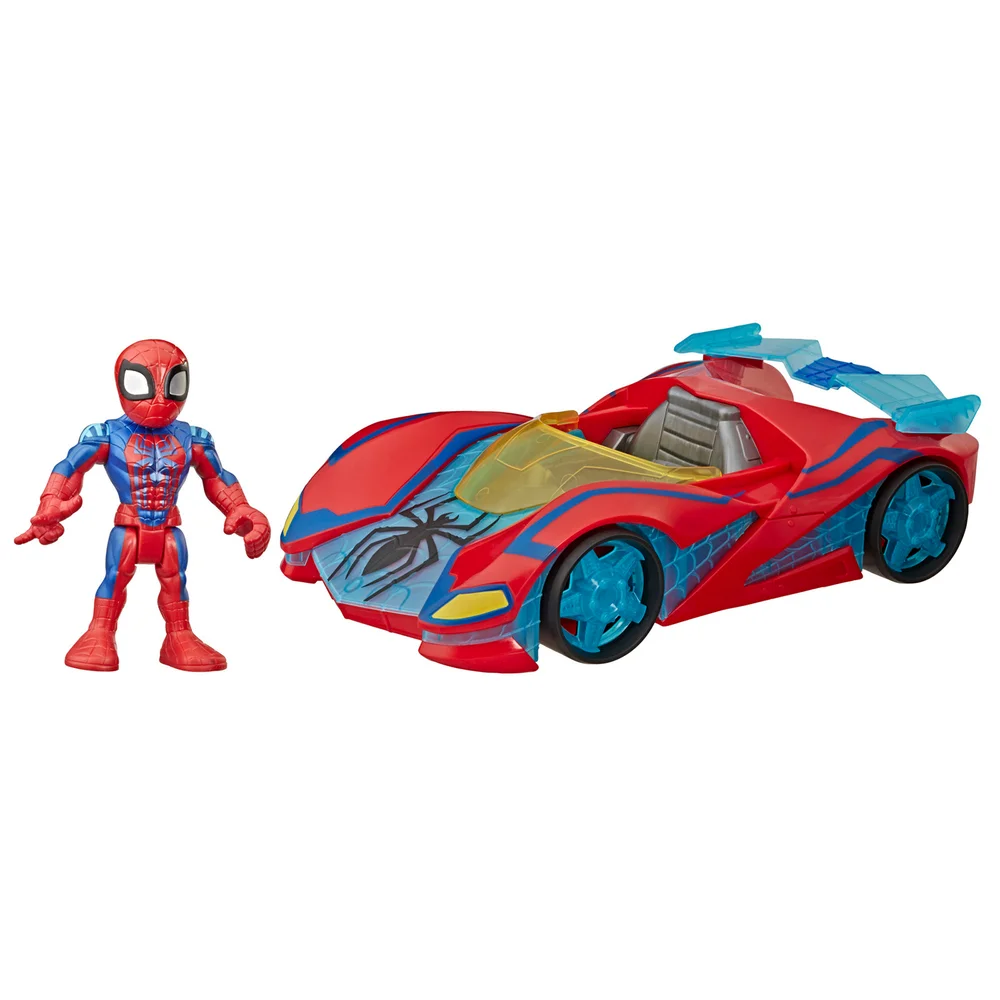 Hasbro Playskool Heroes Marvel Super Hero Adventures Spider-Man Web Racer 13 cm Figur und Fahrzeug Bild 1