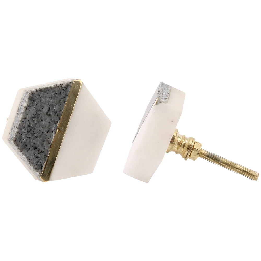 Stone and White Ceramic Drawer Pull Bild 1