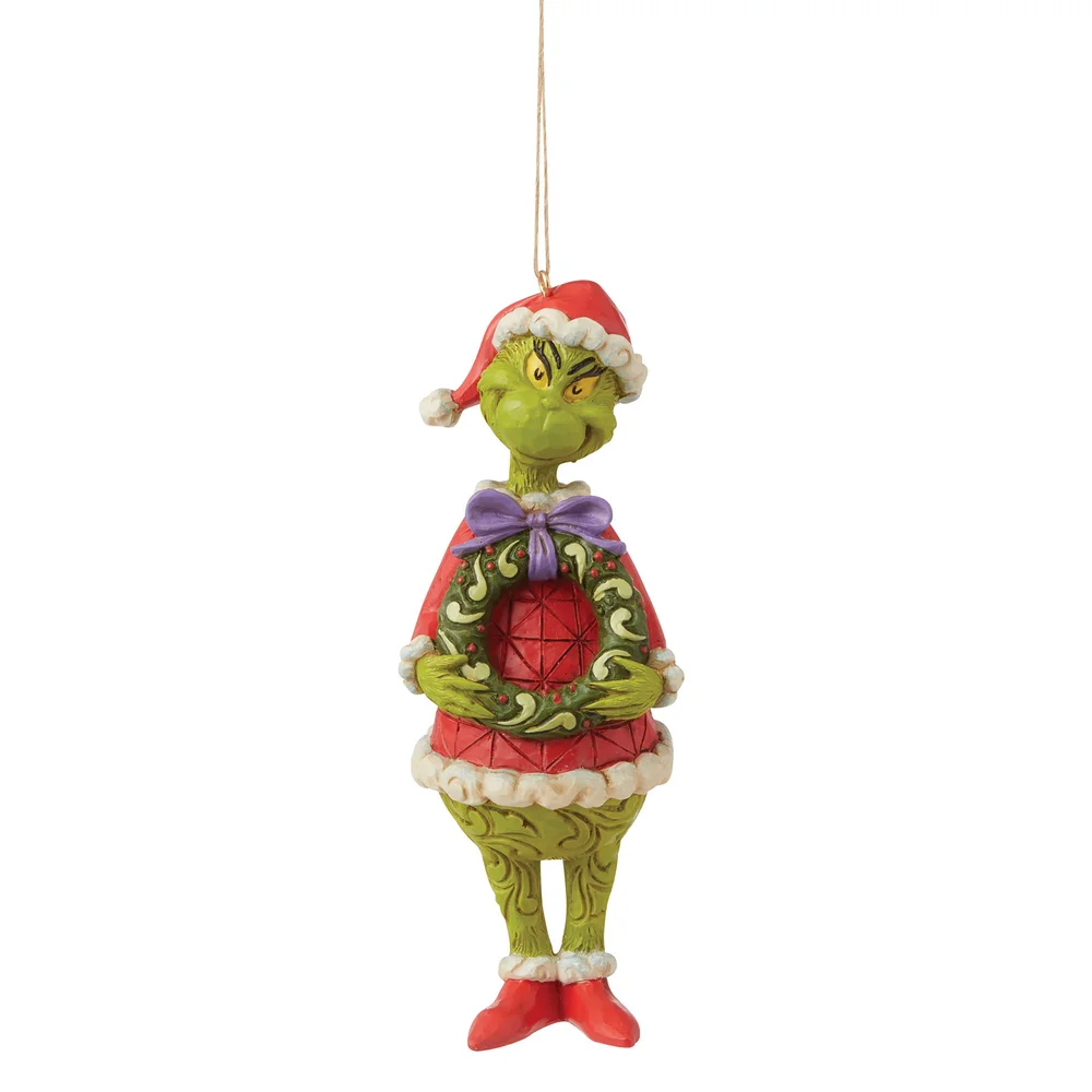 The Grinch By Jim Shore Grinch With Wreath Hanging Ornament Bild 1