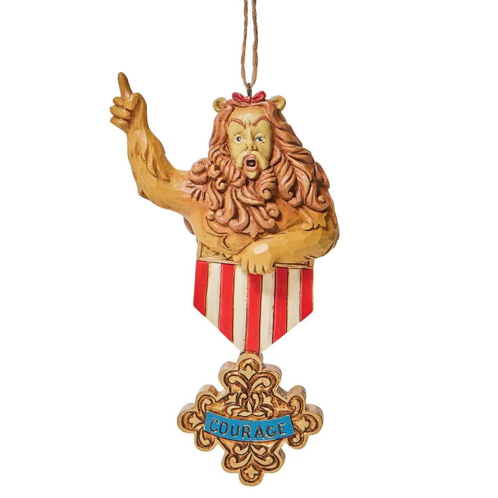 Wizard Of Oz von Jim Shore Cowardly Lion Mut hängenden Ornament Bild 1