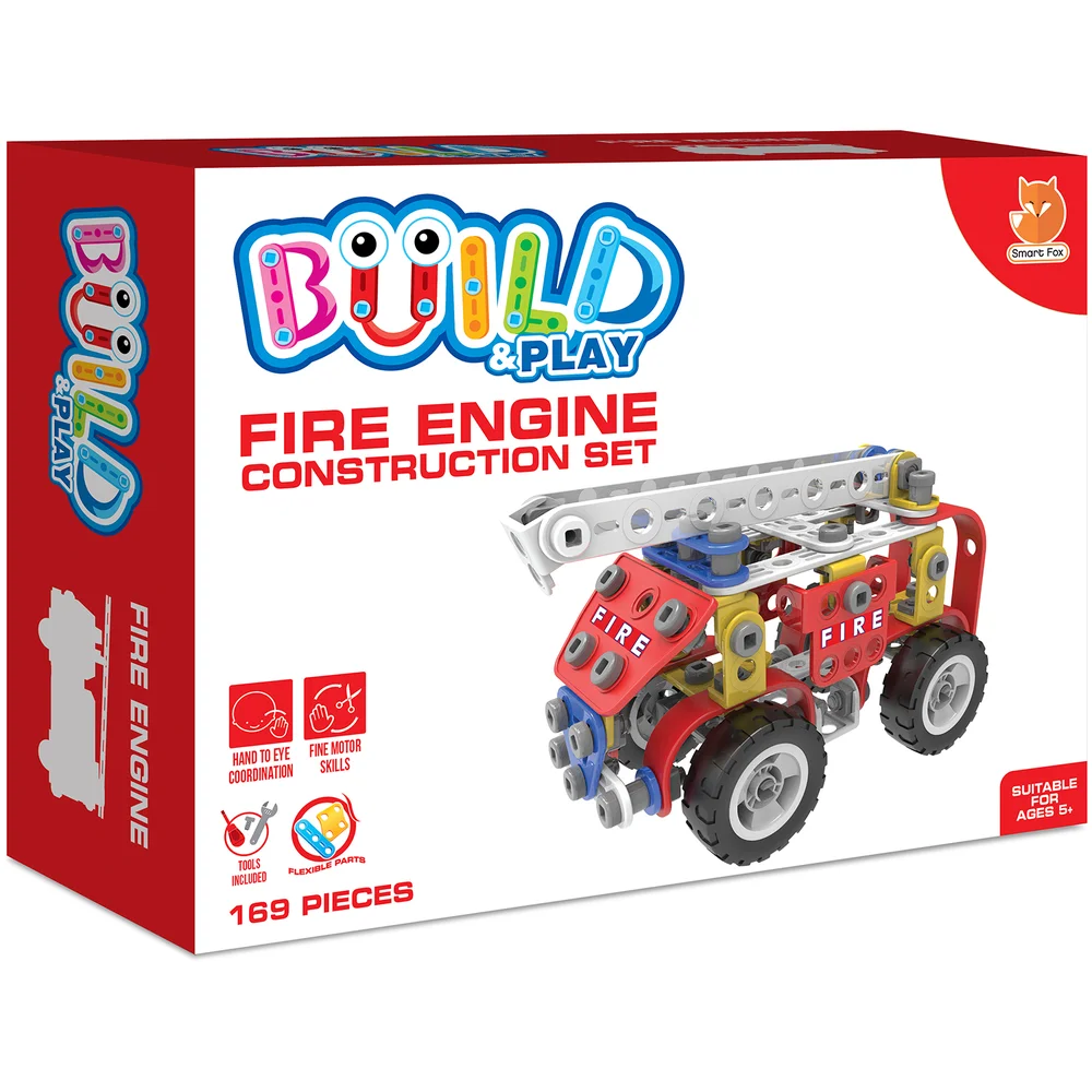 Build & Play Kids Fire Engine Construction Set Toy Bild 1