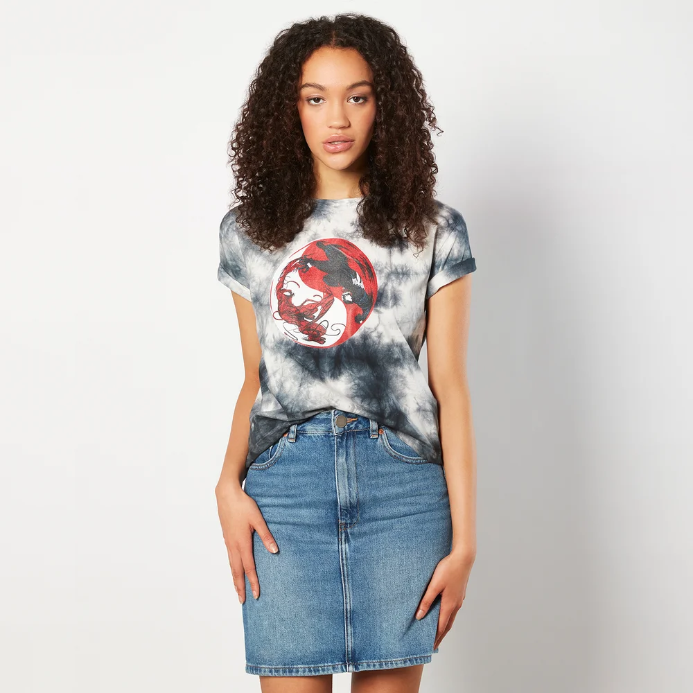 Venom Carnage Ying Yang Women's Cropped T-Shirt - Black Tie Die - XS Bild 1