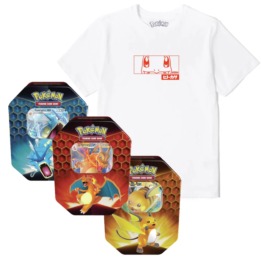 Pokémon Charmander T-Shirt & Pokémon TCG: Hidden Fates Tin Bundle - Herren - S Bild 1