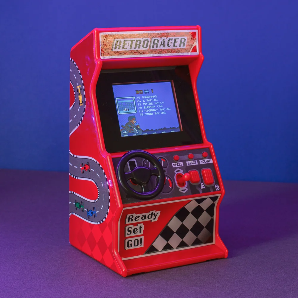 Retro Arcade Racing Game (Mini Steering Wheel, 30 Games) Bild 1