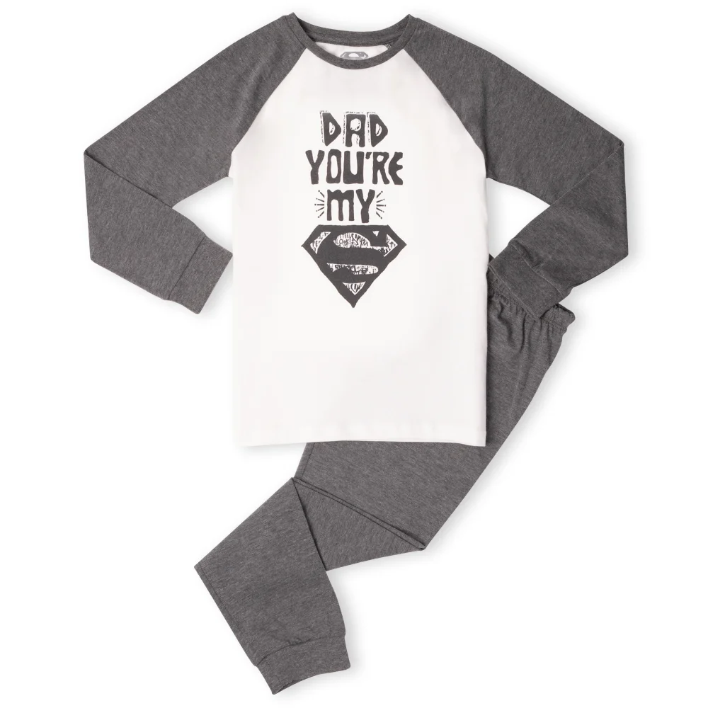 DC Dad You're My Superman Kids' Pyjamas - White/Grey - 3-4 Jahre Bild 1