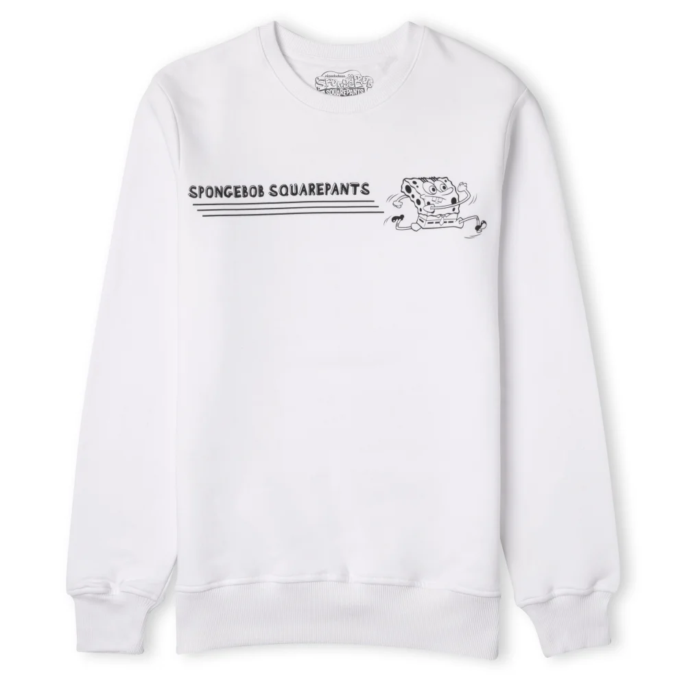 Spongebob Squarepants Sprinting Through The Sea Unisex Sweatshirt - White - S Bild 1