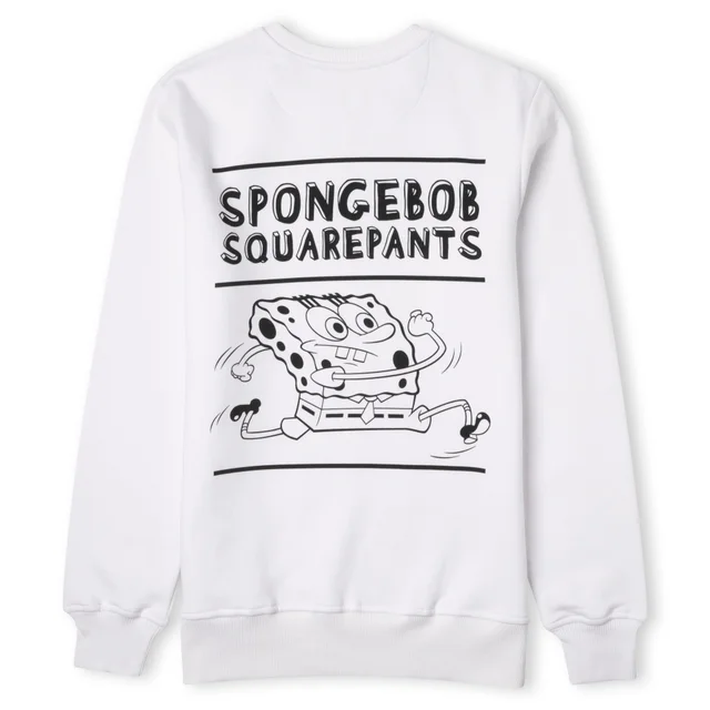 Spongebob Squarepants Sprinting Through The Sea Unisex Sweatshirt - White