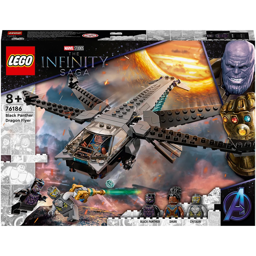 LEGO Marvel Black Panther Dragon Flyer Buildable Toy (76186) Bild 1