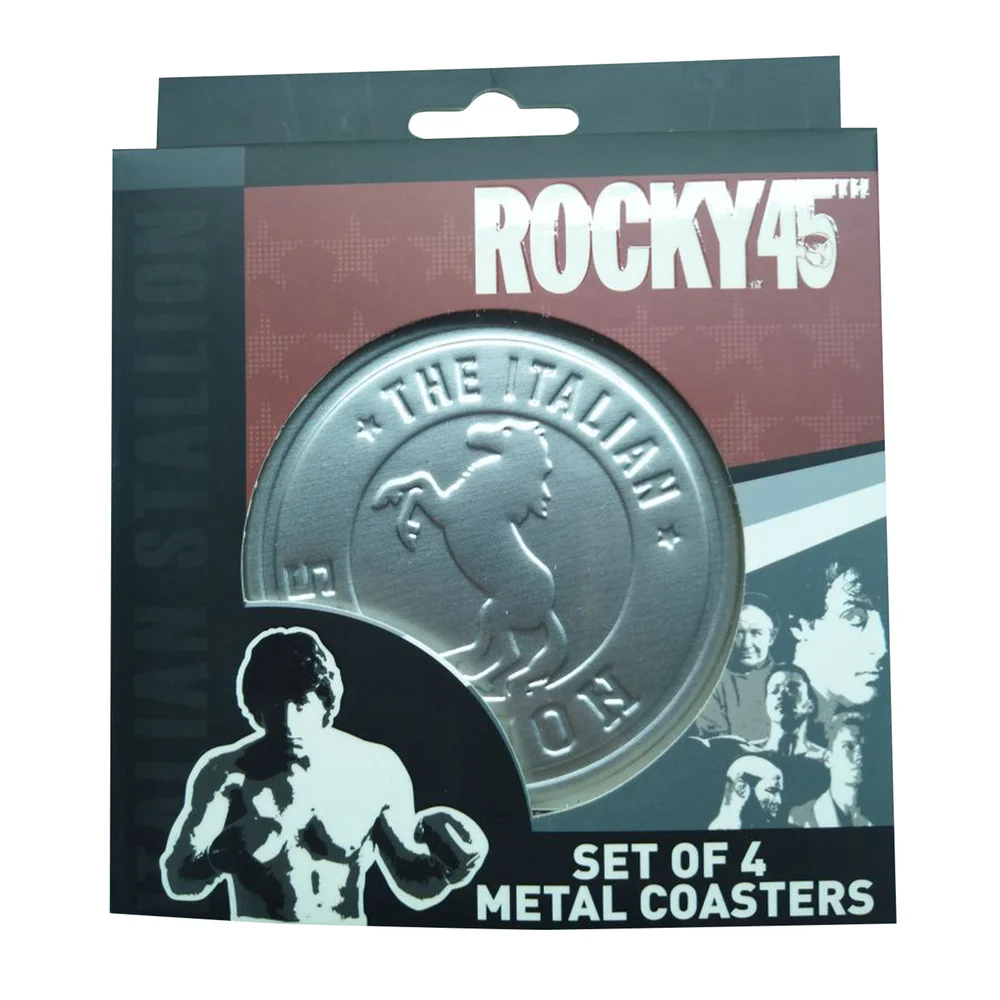 Rocky - Set aus vier geprägten Metall-Getränkeuntersetzern Bild 1