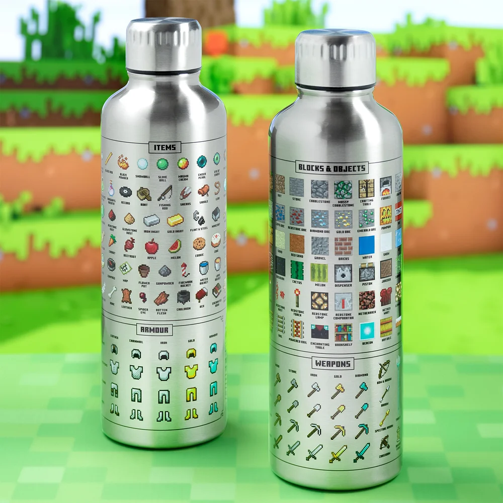 Minecraft Metal Water Bottle Bild 1
