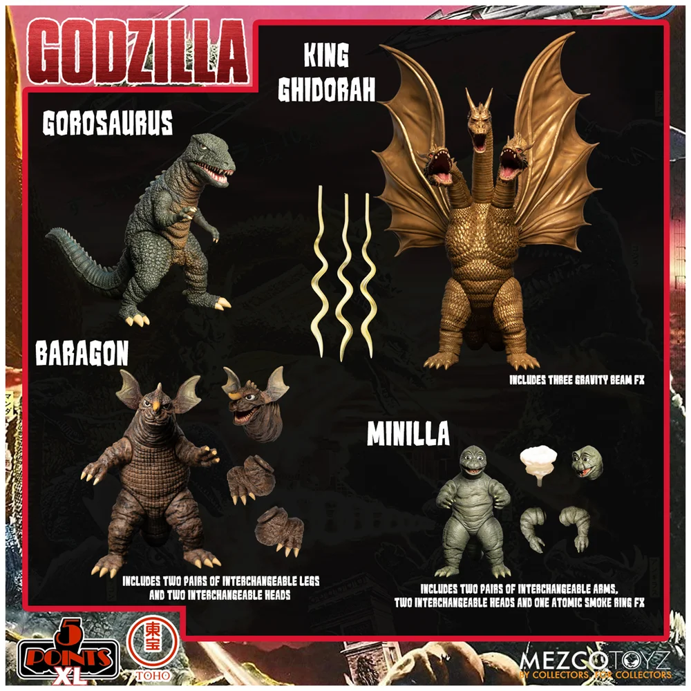 Mezco Godzilla: Destroy All Monsters Round Two 5 Punkte XL Deluxe Box-Set Bild 1