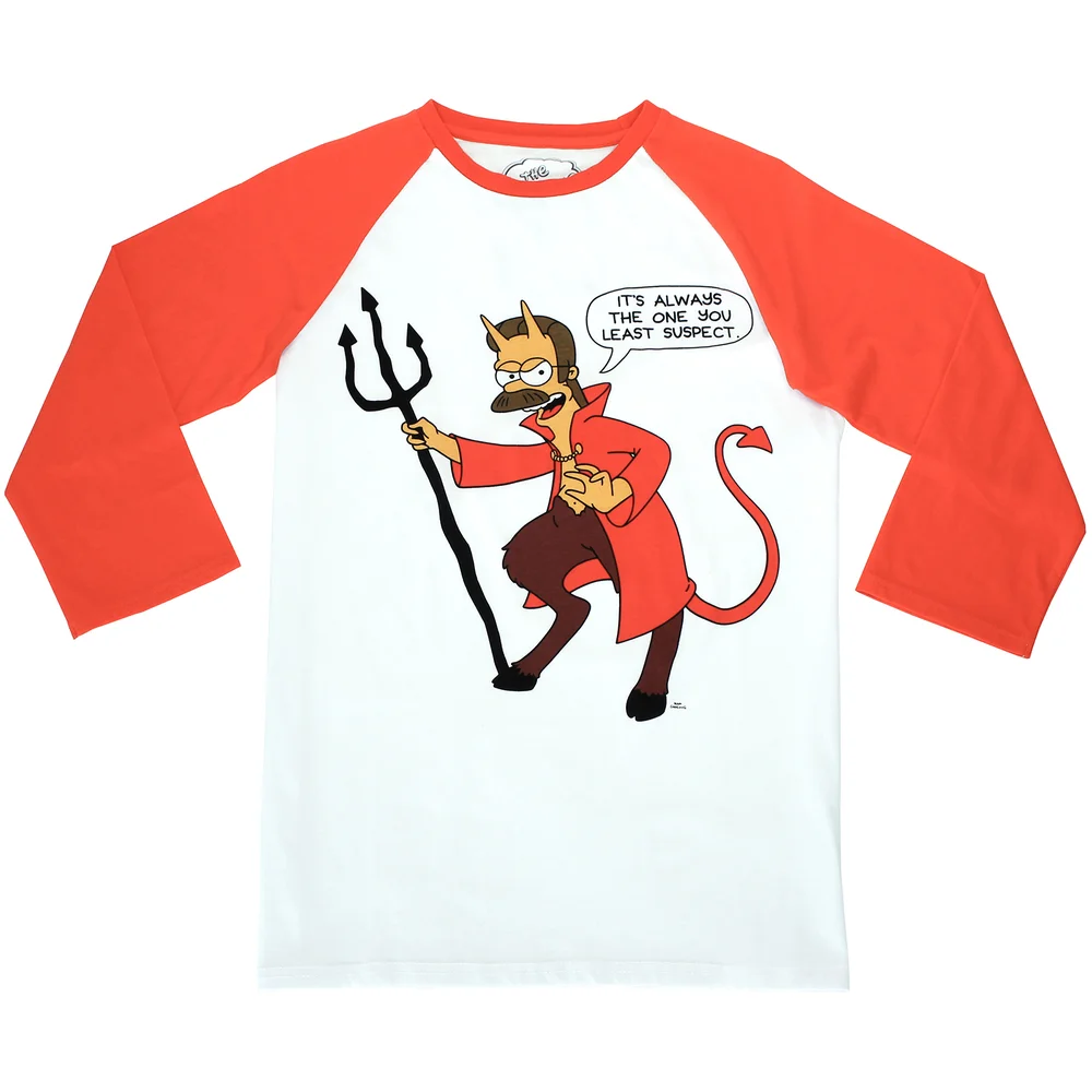 Cakeworthy x The Simpsons - Ned Flanders Devil Raglan T-Shirt - M Bild 1