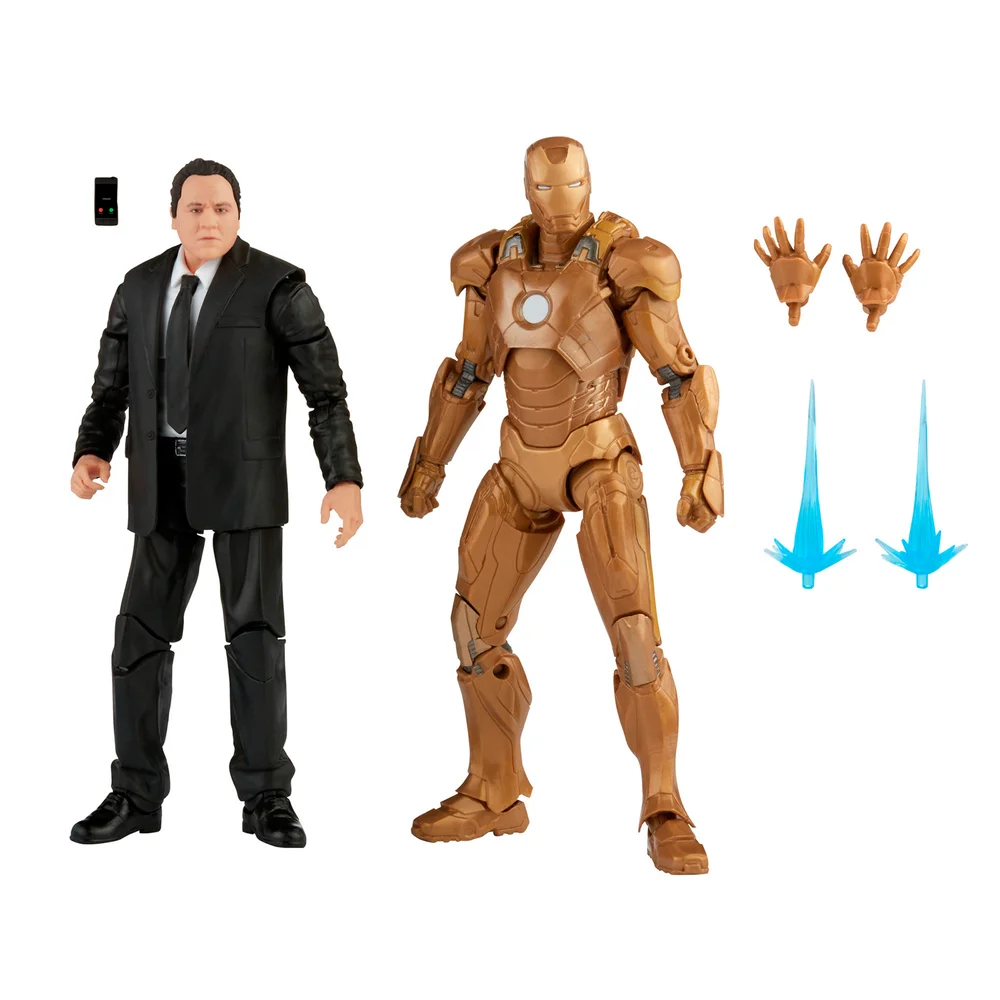 Hasbro Marvel Legends Series 15 cm Happy Hogan und Iron Man Mark 21 Actionfigur 2er-Pack Bild 1