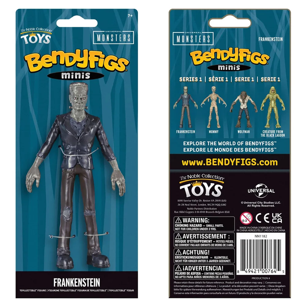 Noble Sammlung Universal Monsters Frankensteins Monster Mini Bendyfig 5,5 Zoll Bild 1