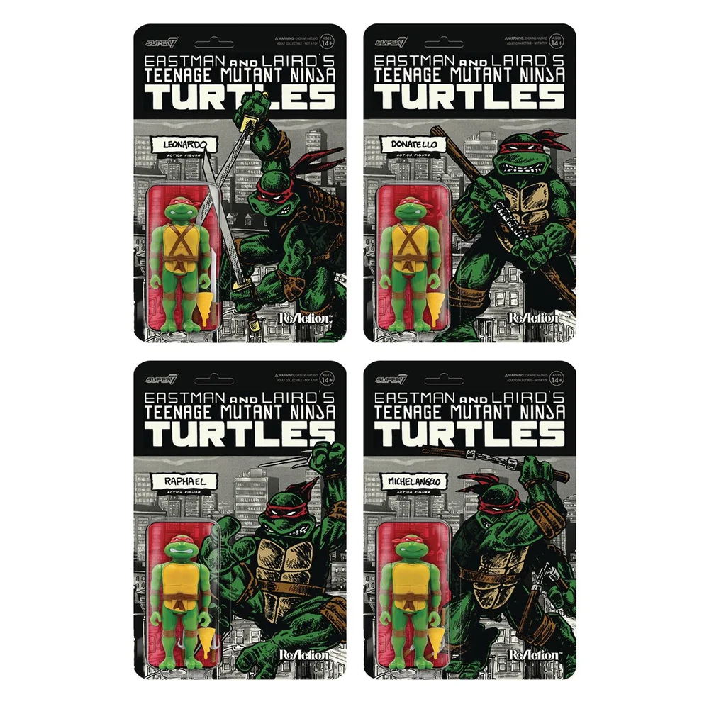 Super7 Teenage Mutant Ninja Turtles ReAction Figuren - Mirage Comics Pack mit 4 Varianten Bild 1