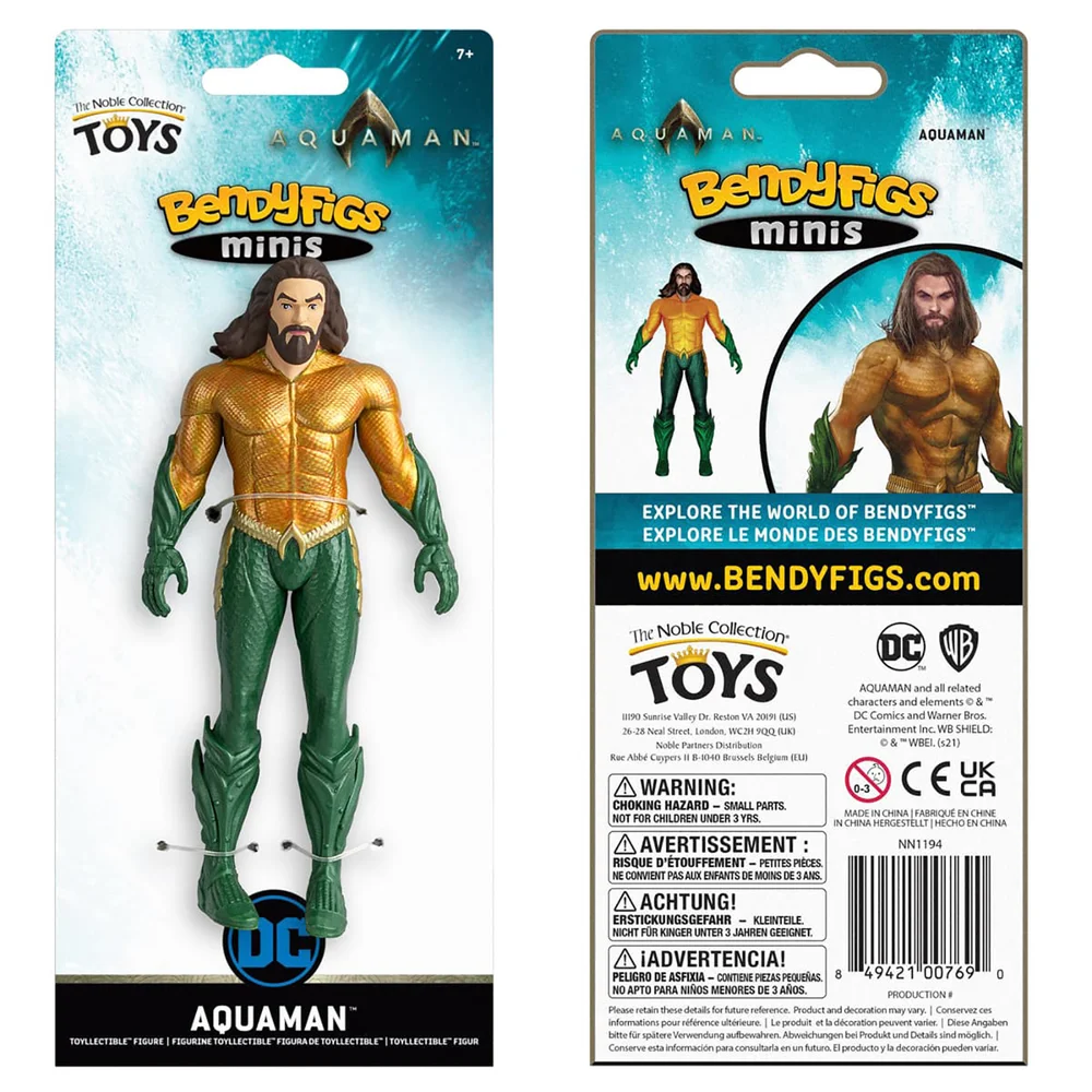 Noble Collection DC Comics Aquaman Mini Bendyfig 5.5 Inches Bild 1