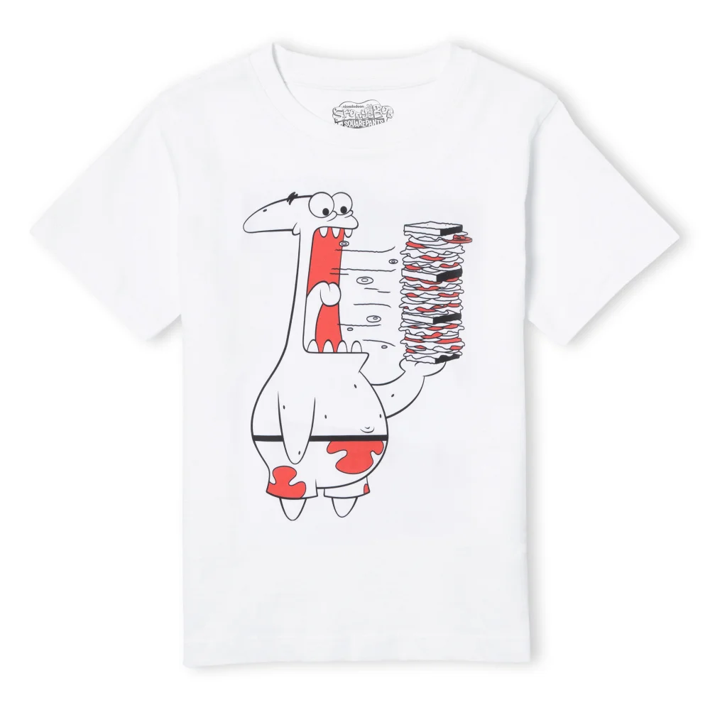 Spongebob Squarepants Patrick Munching Krabby Patties Kids' T-Shirt - White - 3-4 Jahre Bild 1