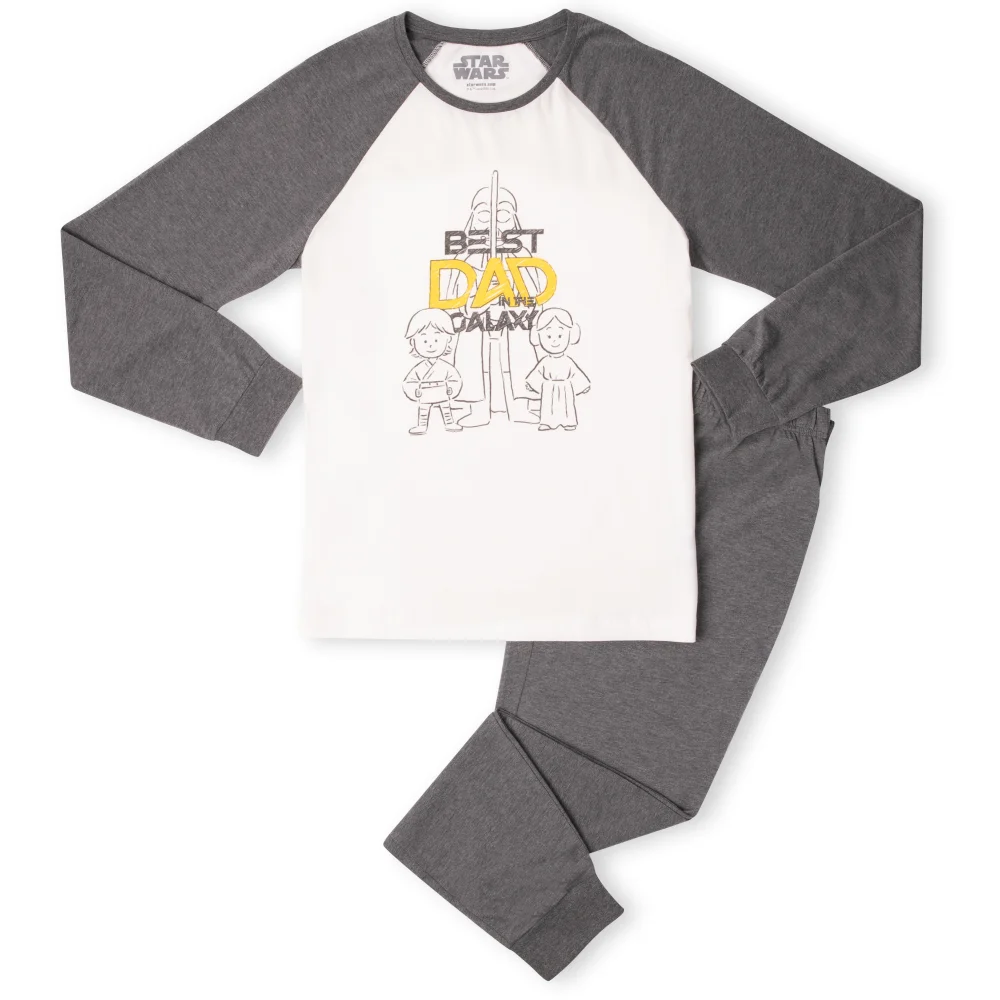Best Dad In The Galaxy Men's Pyjama Set - White/Grey - XS Bild 1