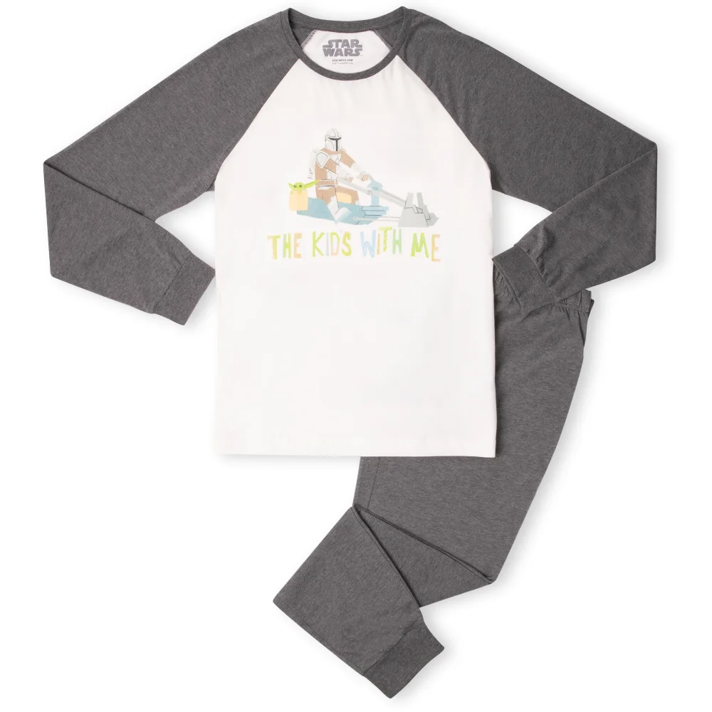 Star Wars The Mandalorian The Kids' With Me Men's Pyjama Set - White/Grey - XS Bild 1