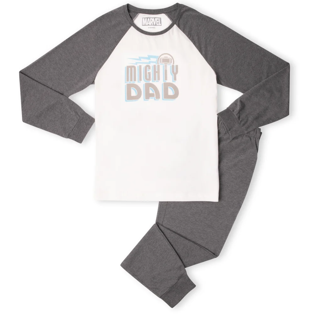 Mighty Dad Men's Pyjama Set - White/Grey - XS Bild 1