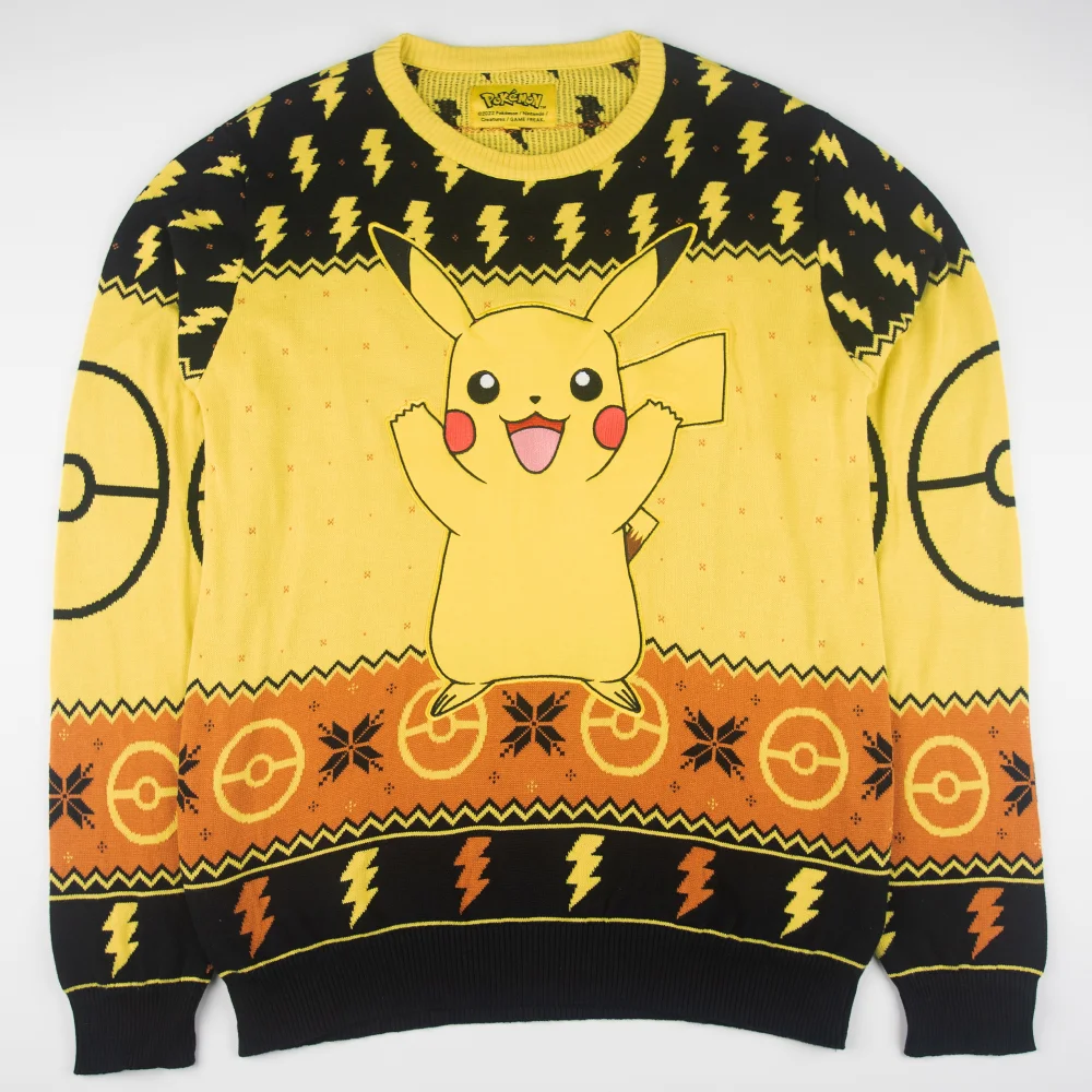 Pokémon Pikachu Christmas Knitted Jumper Black - XL Bild 1