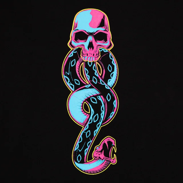 Harry Potter Limited Edition Dark Mark Puff Print Unisex Hoodie - Black