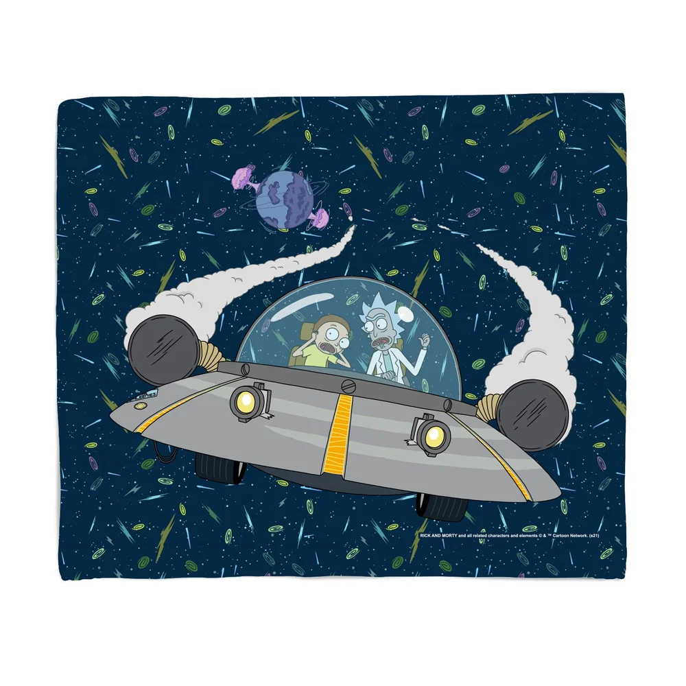 Rick and Morty Flying Space Adventure Fleece Blanket - M Bild 1