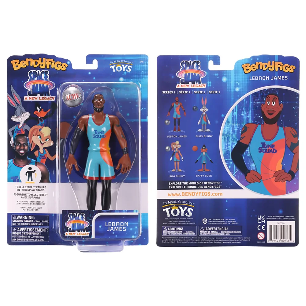 Noble Collection Space Jam: A New Legacy Lebron James BendyFig 7.5 Inch Action Figure Bild 1