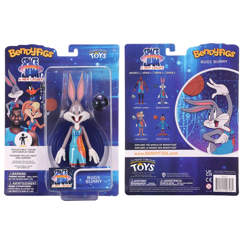 Noble Collection Space Jam: A New Legacy Bugs Bunny BendyFig 7.5 Inch Action Figure Bild 1