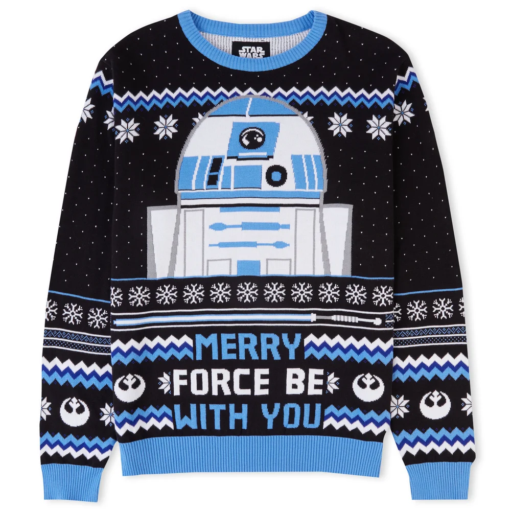 Merry Force Be With You Christmas Knitted Jumper Black - XS Bild 1