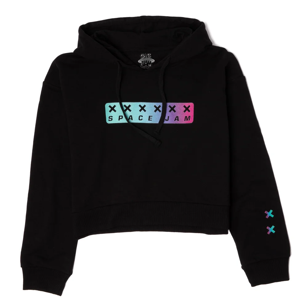 Space Jam Gradient Women's Cropped Hoodie - Black - XS - Schwarz Bild 1