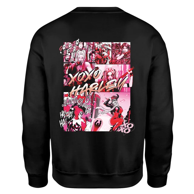 DC Comics XOXO Harley Embroidered Unisex Sweatshirt - Black