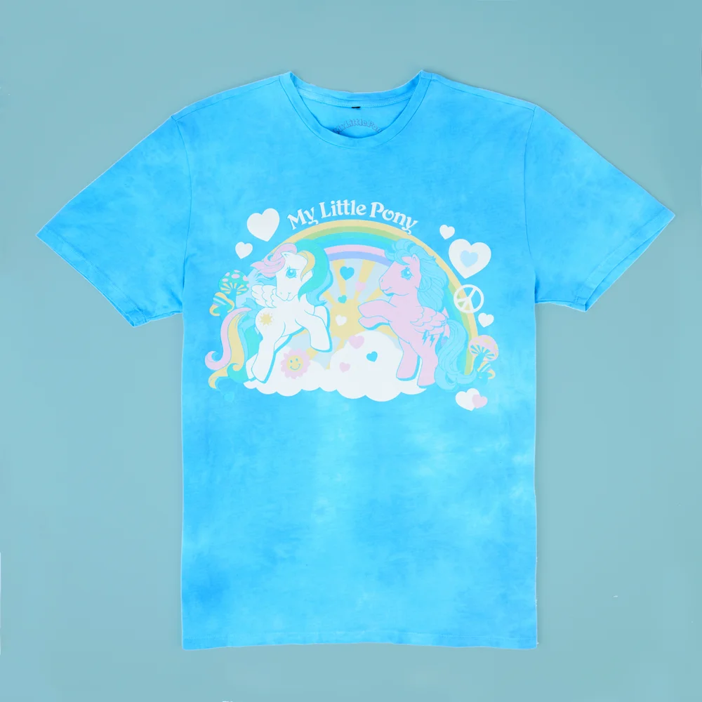 My Little Pony Retro Rainbow Unisex T-Shirt - Turquoise Tie Dye - S - Turquoise Tie Dye Bild 1