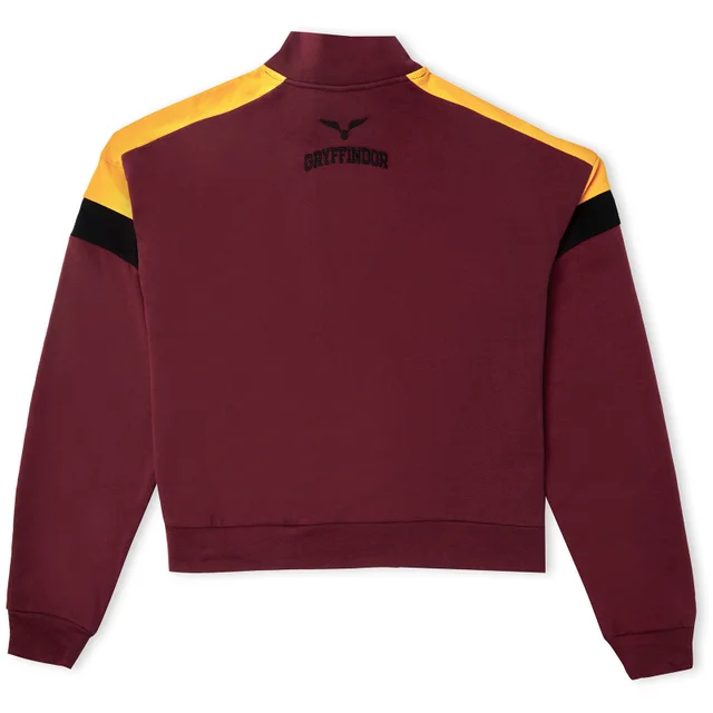 Gryffindor House Women's Funnel Neck Cropped Sweater - Burgundy