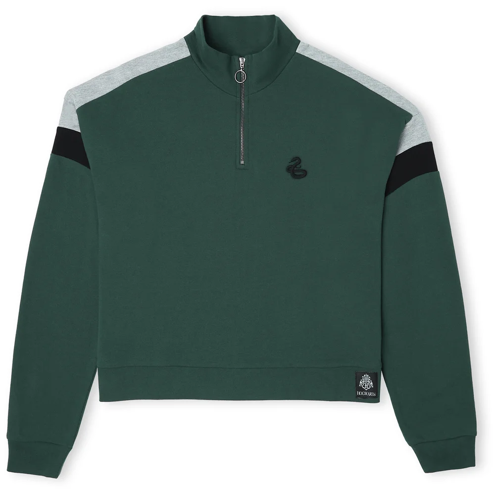 Slytherin House Women's Funnel Neck Cropped Sweater - Green - XS Bild 1