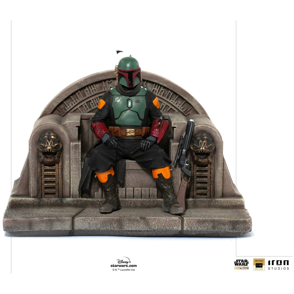Iron Studios Star Wars The Mandalorian Deluxe Art Scale Statue 1/10 Boba Fett on Throne 18 cm Bild 1