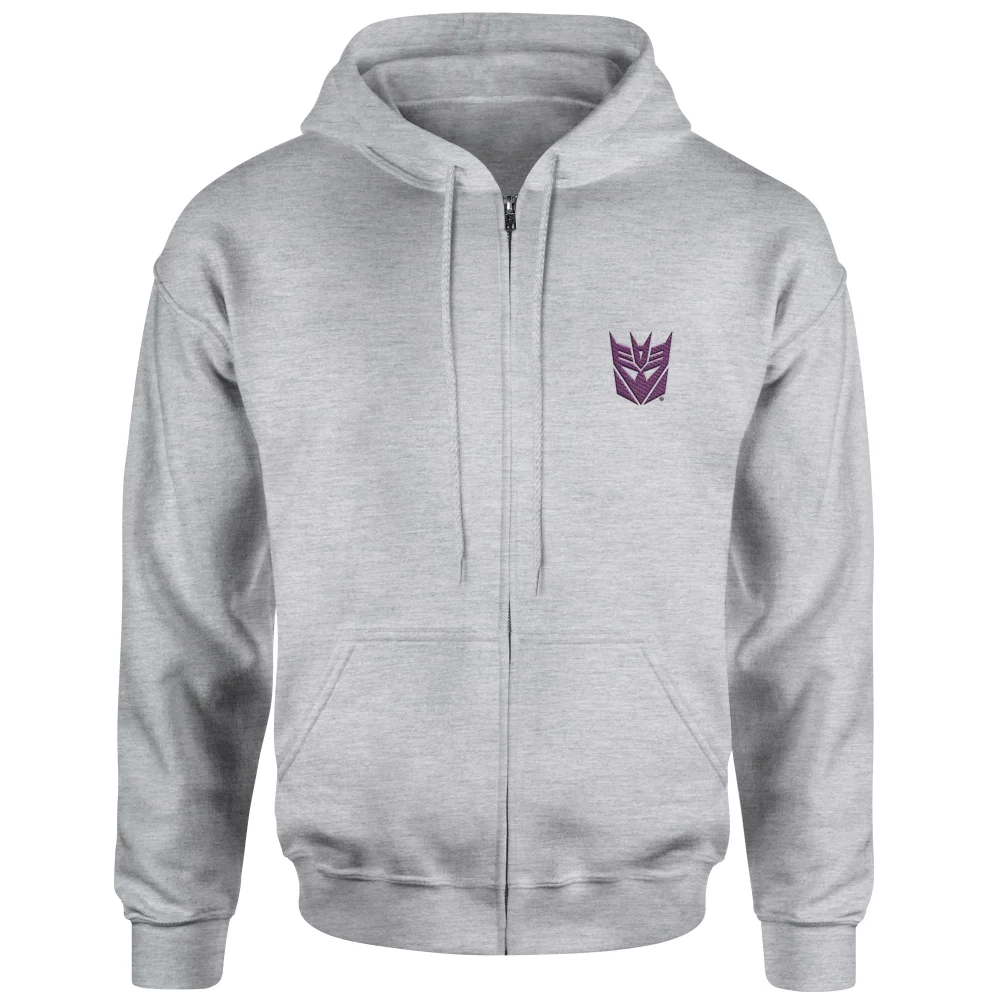 Transformers Decepticon Embroidered Unisex Zipped Hoodie - Grey - M Bild 1