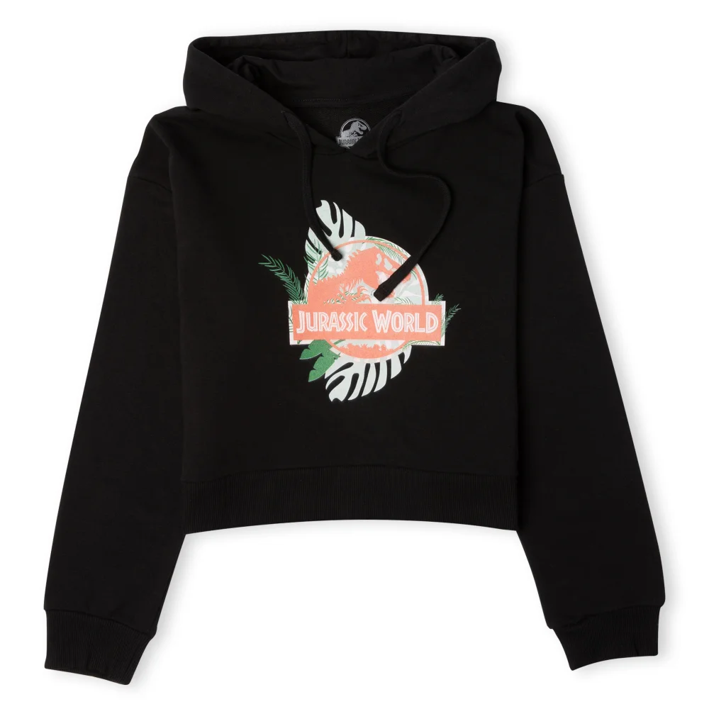 Jurassic World Large Logo Women's Cropped Hoodie - Black - XS - Schwarz Bild 1