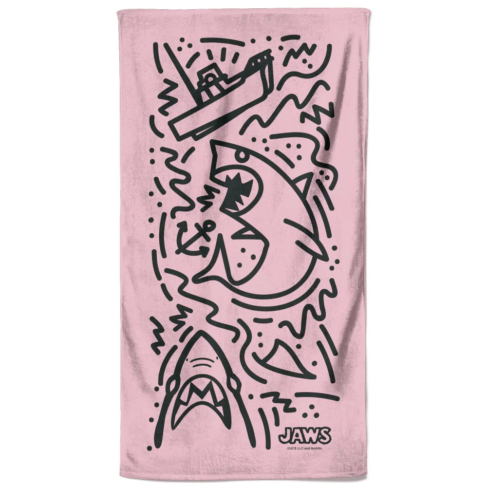 Jaws Pink Doodle Beach Towel Bild 1