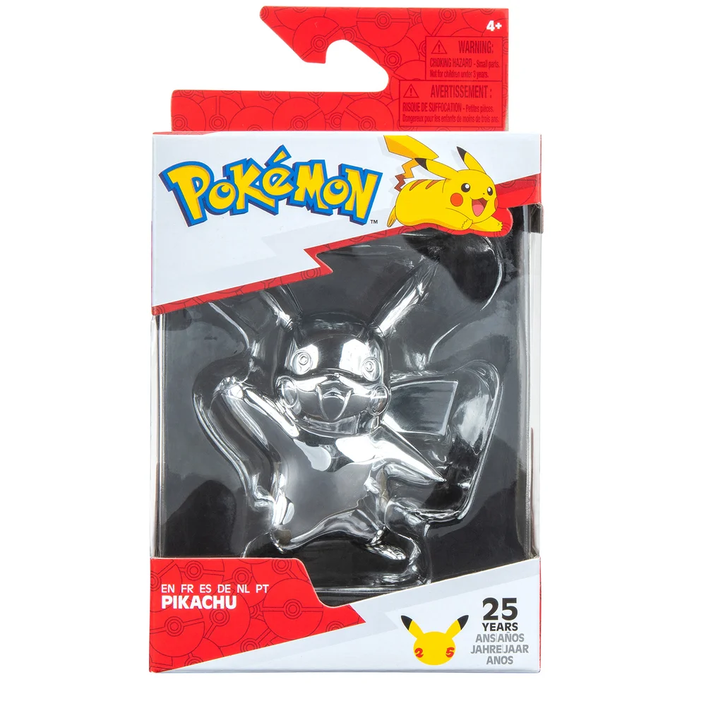 Pokémon 25th Celebration - 3 Inch Silver Pikachu Figure Bild 1