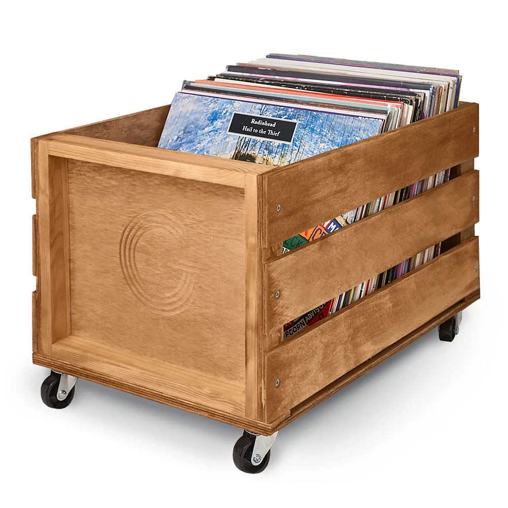 Legend Vinyl LP Wooden Storage Crate with Wheels Bild 1