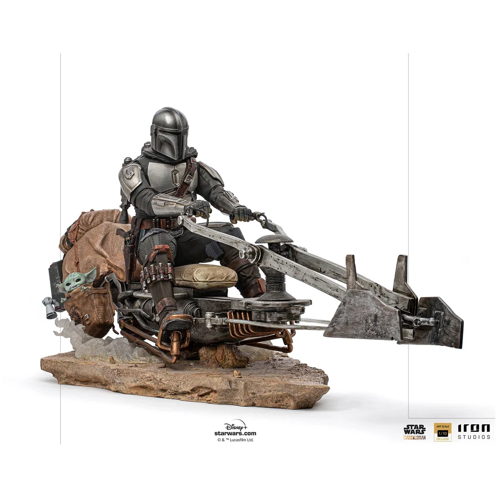 Iron Studios Star Wars The Mandalorian Deluxe Art Scale Statue 1/10 Mandalorian on Speederbike 18 cm Bild 1