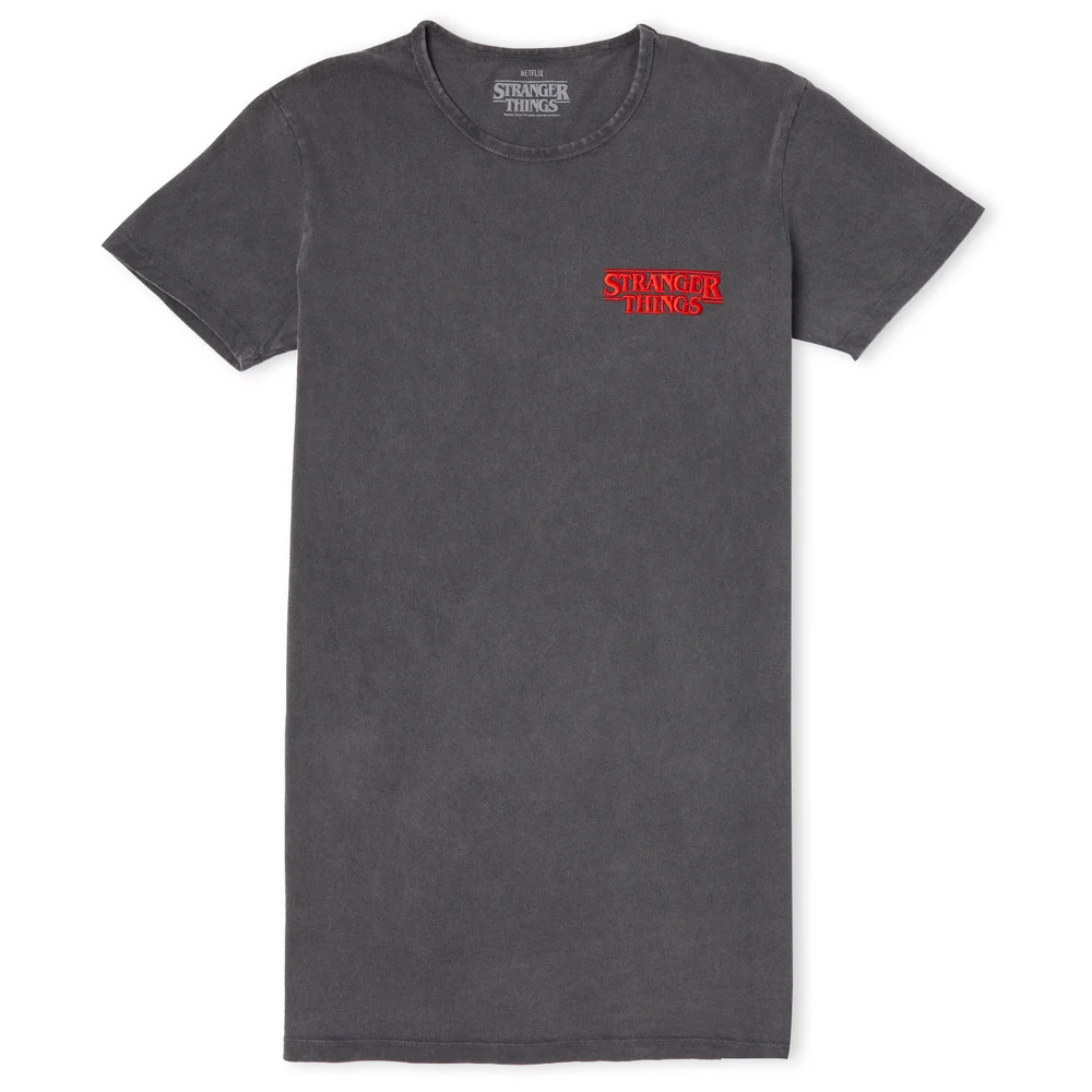 Stranger Things Logo Women's T-Shirt Dress - Black Acid Wash - M Bild 1