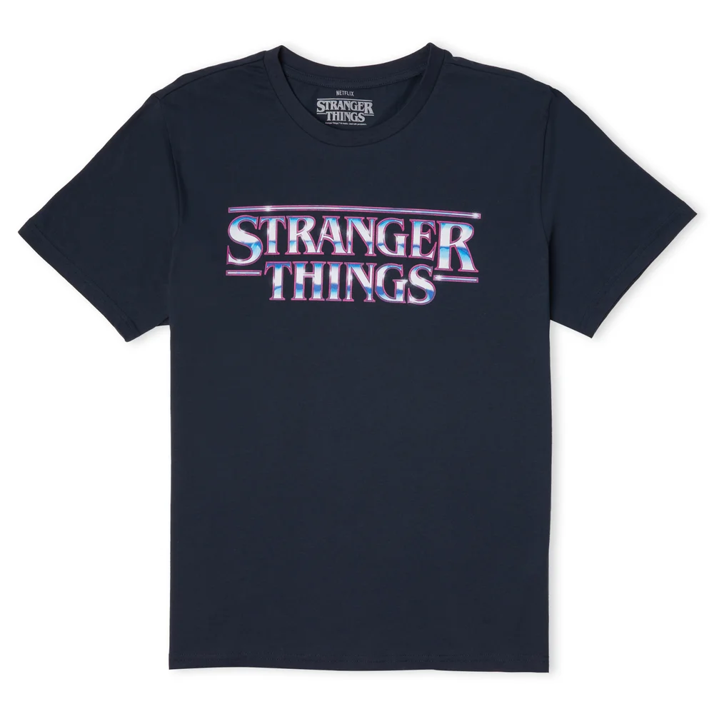 Stranger Things Chrome Logo Men's T-Shirt - Navy - S Bild 1
