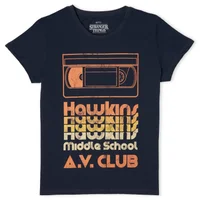 Stranger Things Hawkins AV Club Women's T-Shirt - Navy