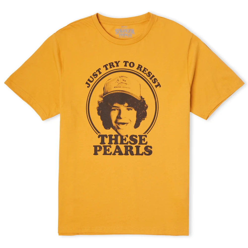 Stranger Things Dustin's Pearls Women's T-Shirt - Mustard - M Bild 1